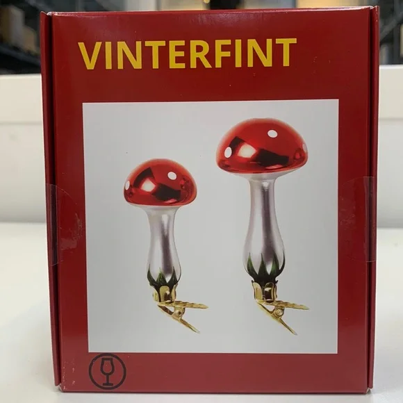 Ikea mushroom Christmas tree decor clip on holiday ornaments decorations new - Picture 3 of 17